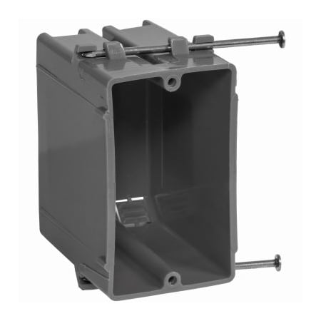 Ecm Industries Electrical Box, 20 cu in, New Work Outlet Box Type, 1 Gang, PVC, Rectangular Shape BOX-NS20